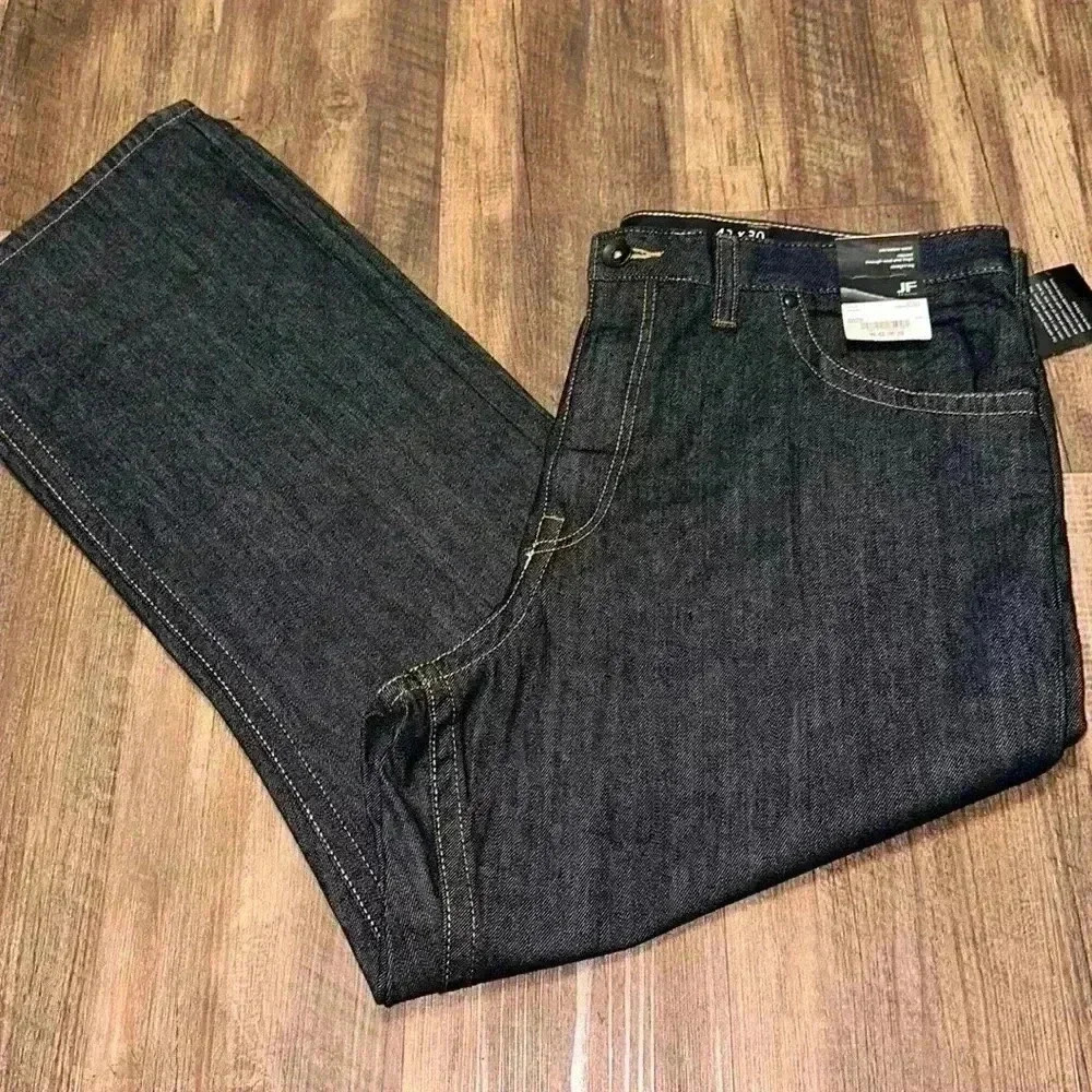 J Ferrar Relaxed Straight Blue Jeans Mens 42x30